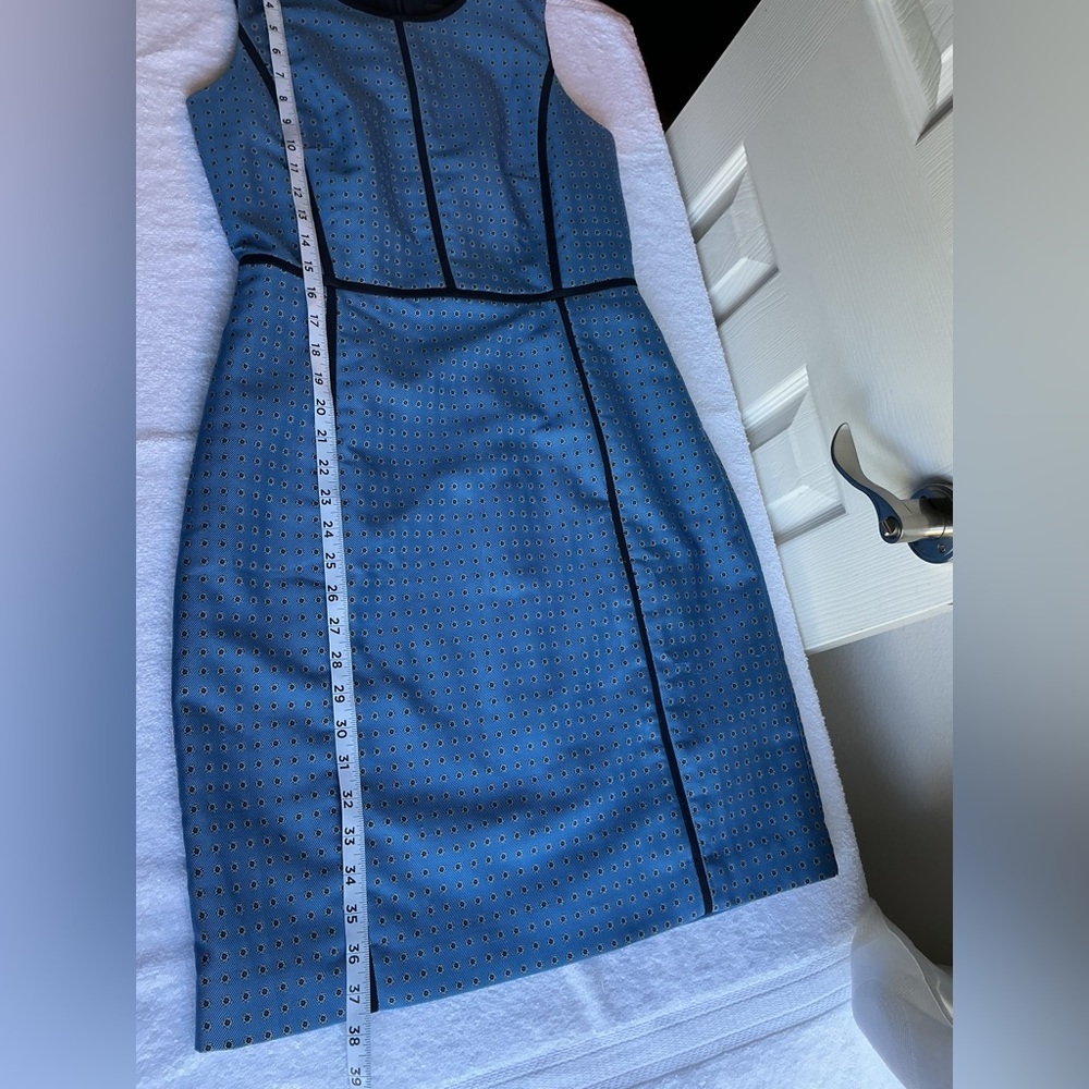 J. Crew Blue Mini Dress with Black Trim - Picture 10 of 14